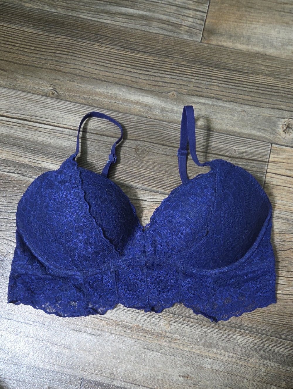 PINK Victoria's Secret Lace Push-Up Bralette in Royal Blue